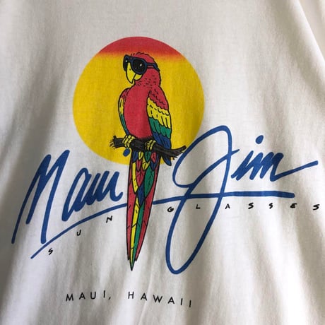 USA製 90s シングルステッチ　MAUI HAWAII  ビッグロゴ　半袖　Tシャツ　ホワイト