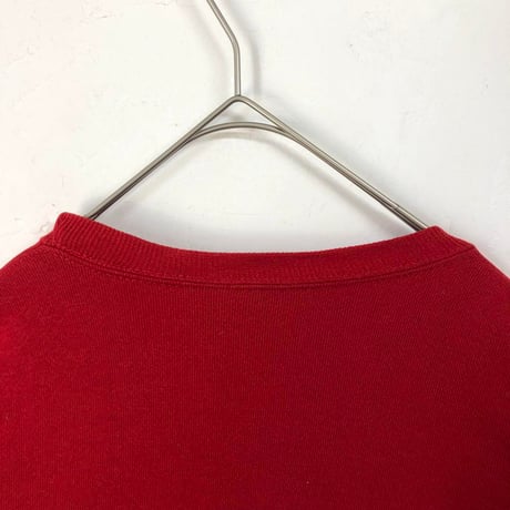 ラッセル　カレッジ　刺繍　ロゴ　スウェット　トレーナー　赤