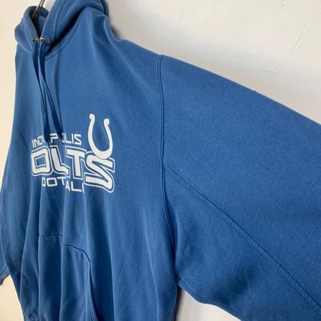 NFL コルツ　アメフト　ビッグロゴ　パーカー　フーディ　青