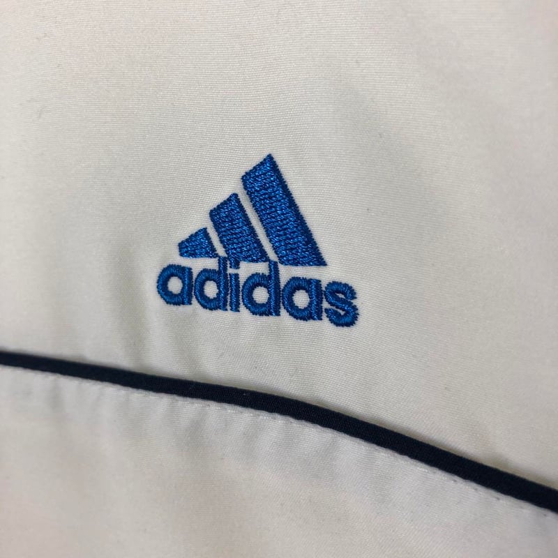アディダス ジャージ トラックジャケット 刺繍 ロゴ 袖ライン 白
