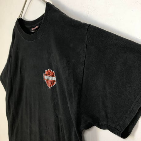 ハーレーダビッドソン　両面　ビッグロゴ　オークランド　Tシャツ　黒