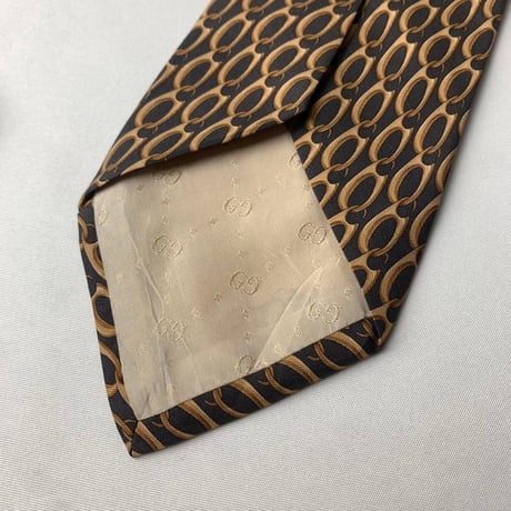 GUCCI グッチ　シルク　ネクタイ　総柄　馬具