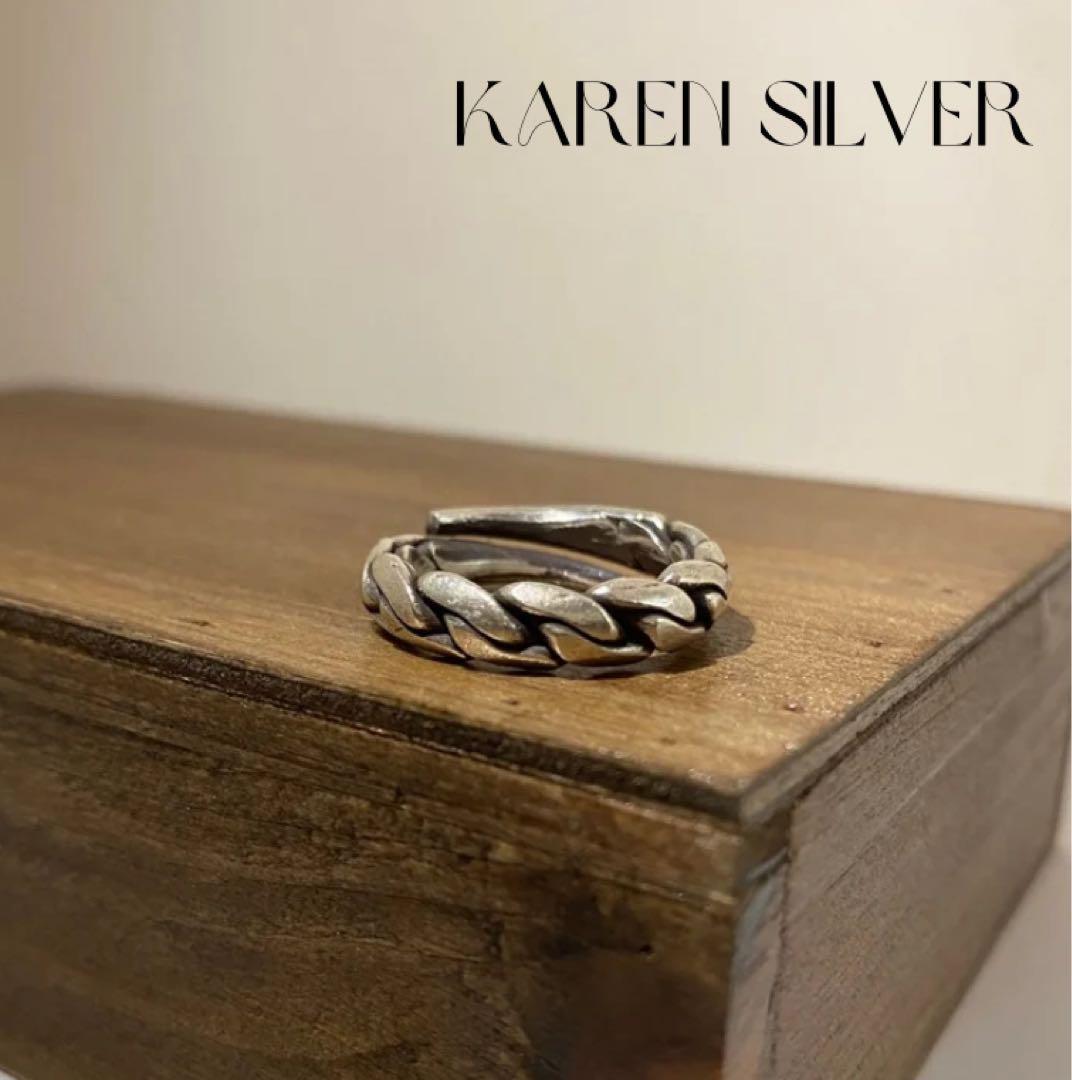 【KarenSilver】ビンテージ シルバー トライバルリング ハンドメイド KARENSILVER カレン シルバー 民族 ハンドメイド ツイスト リング 指輪