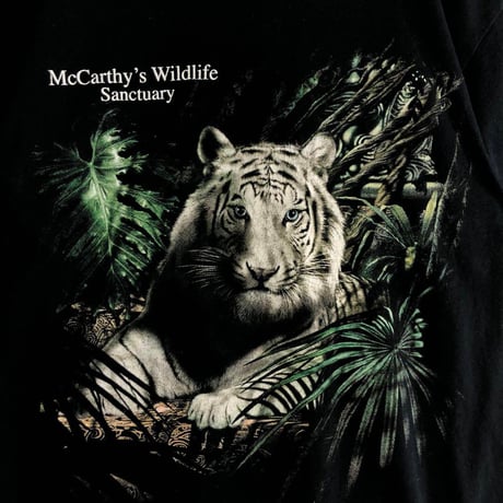 McCarthy's Wildlife ホワイトタイガー　ビッグプリント　Tシャツ　黒