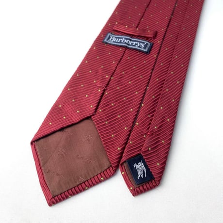 90's Burberry　バーバリー　シルク　ネクタイ　ドット　赤