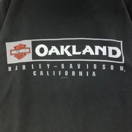 ハーレーダビッドソン　両面　ビッグロゴ　オークランド　Tシャツ　黒