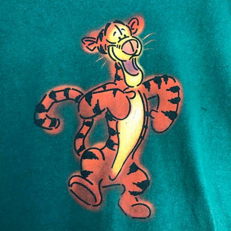 90s シングルステッチ　ディズニー　ティガー　半袖　Tシャツ　緑
