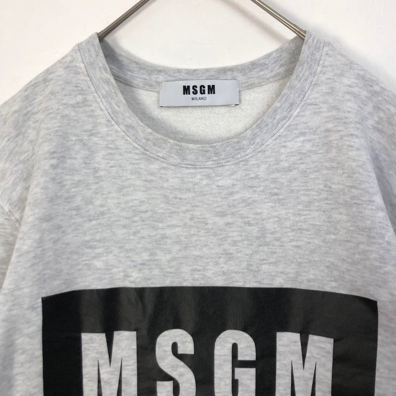 新作❗️MSGM スウェット トレーナー MSGM グレー ロゴスウェット MSGM