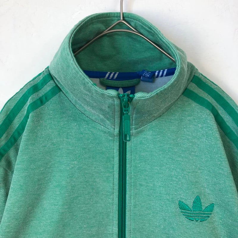 adidas originals☆ジャージジャケット 刺繡ロゴ グリーン S アディダスオリジナルス ジャージ トラックジャケット 刺繍 ロゴ