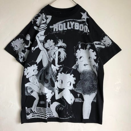 BOOTLEG Betty Boop ベティーブープ　シングルステッチ　ビッグプリント　半袖　Tシャツ　総柄