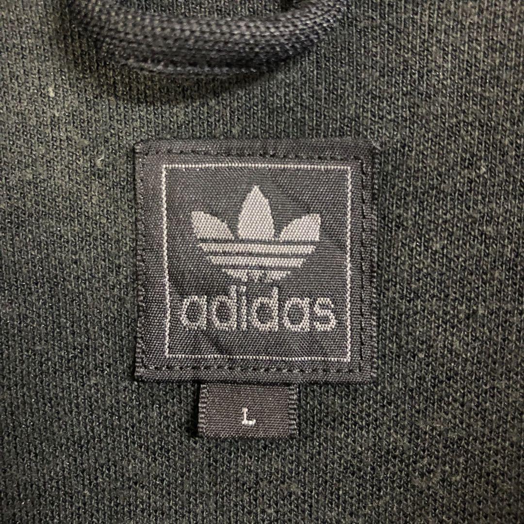 【★adidas×ゆるダボ】4XO 背面文字 トラックジャケット 黒リブジャージ ☆adidas×ゆるダボ】4XO 背面文字 トラックジャケット 黒リブ