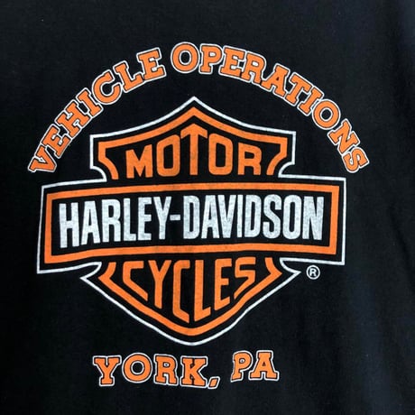 ハーレーダビッドソン　ビッグプリント　半袖　Tシャツ　黒