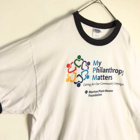 My Philanthropy Matters  ハート　リンガーT　Tシャツ　半袖