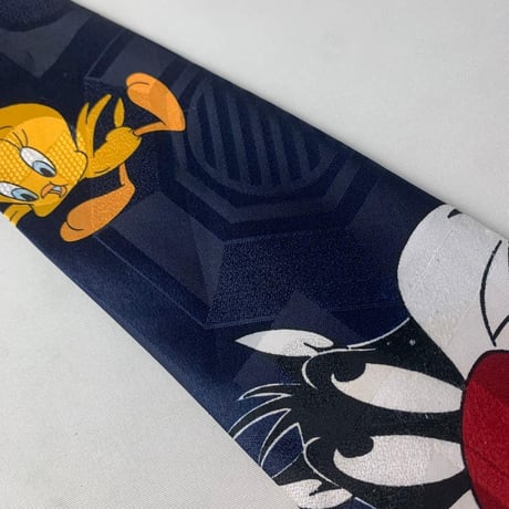 Looney Tunes ルーニーテューンズ　シルベスター　ビッグプリント　ネクタイ　紺