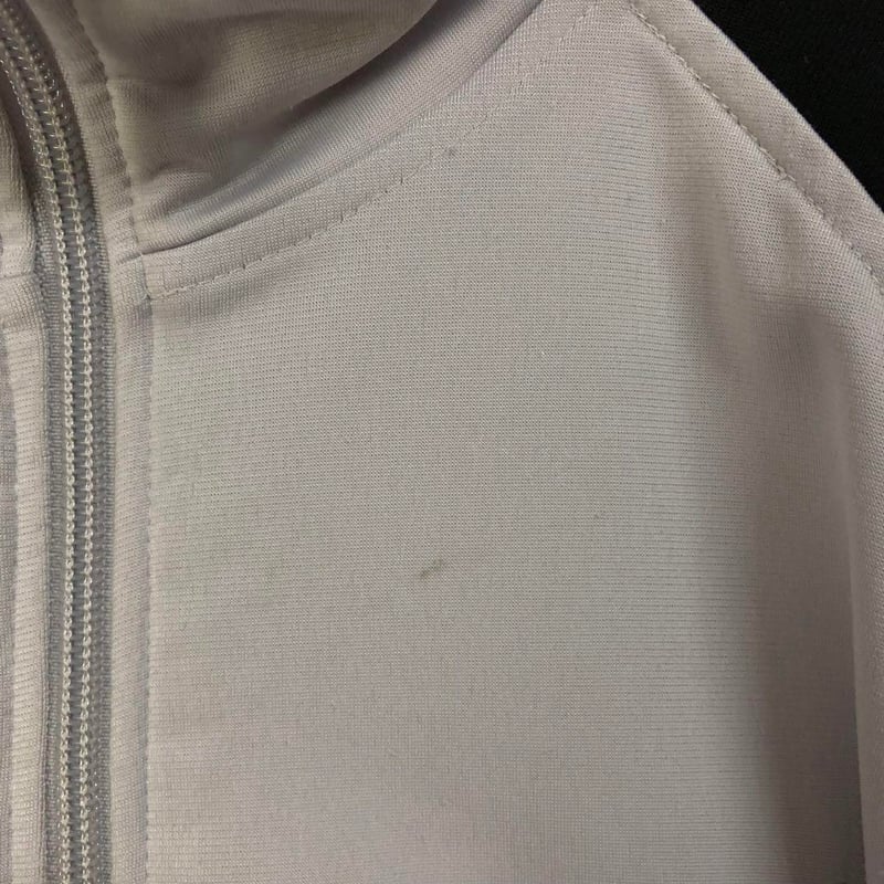 アディダス 刺繍 切替 袖ライン トラックジャケット ジャージ グレー黒