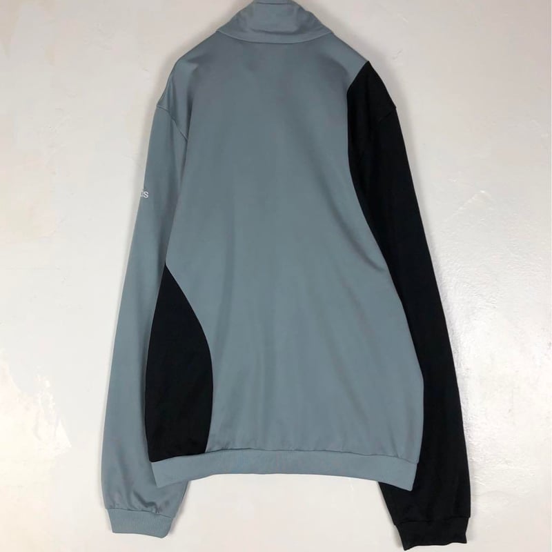 アディダス 刺繍 切替 ライン トラックジャケット ジャージ グレー