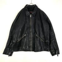 レザージャケット　ライダース　ジャケット　シングル　本革　ゆるだぼ　黒