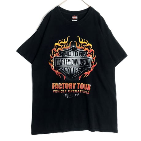 ハーレーダビッドソン　ビッグプリント　半袖　Tシャツ　黒