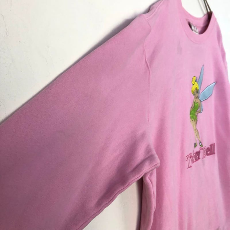 2667 ディズニー　ティンカーベル　スウェット　トレーナー　ゆるだぼ　ピンク ディズニー ティンカーベル スウェット トレーナー ゆるだぼ