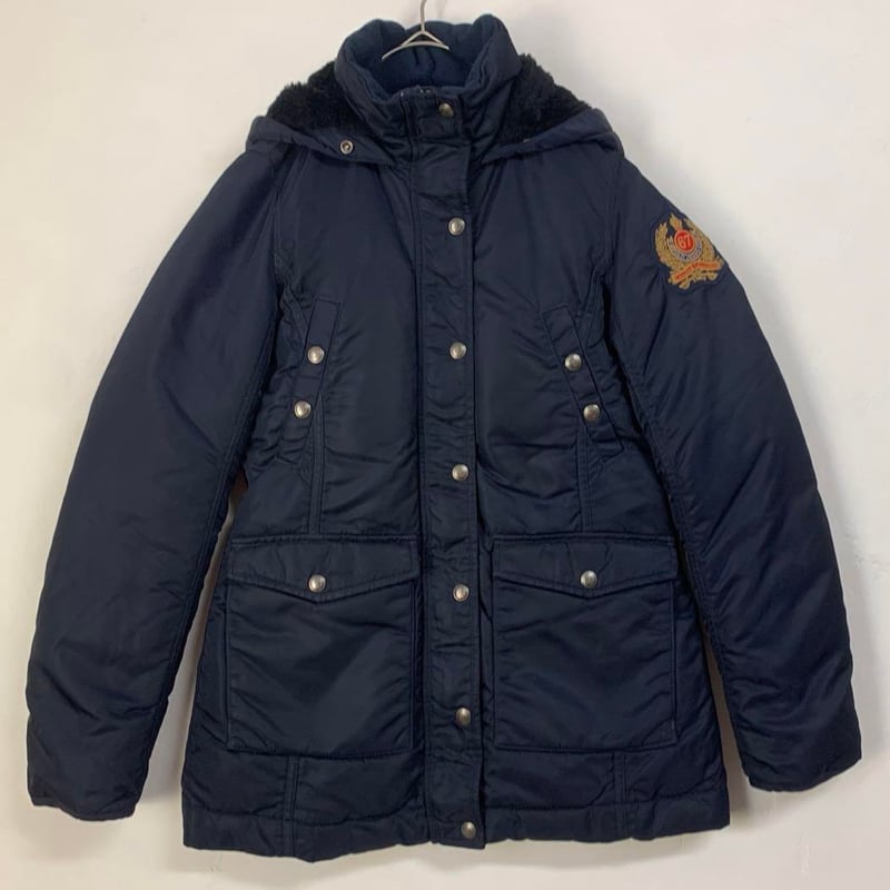 ポロ ラルフローレン 刺繍 ワッペン ダウンコート ジャケット 紺