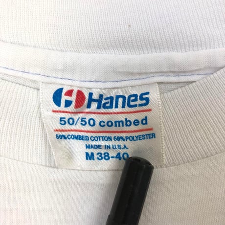 90s シングルステッチ　USA製　ヘインズ　犬　半袖　Tシャツ　白