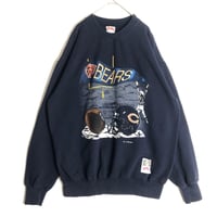 90s　USA製　NFL　ベアーズ　刺繍　ビッグロゴ　スウェット　紺