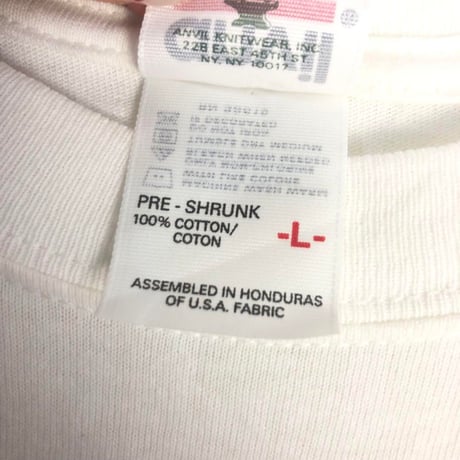 anvil  バタフライ　蝶　ホワイト　キラキラ　ビッグプリント　Tシャツ