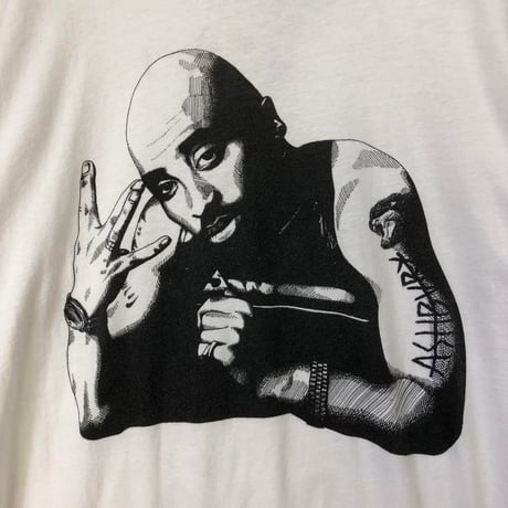 00s Ashbury　ビッグプリント　デザイン　半袖　Tシャツ　白