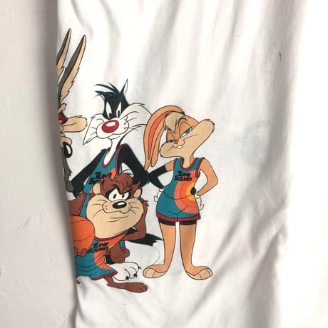 スペースジャム　ルーニーテューンズ　ビッグプリント　半袖　Tシャツ　白
