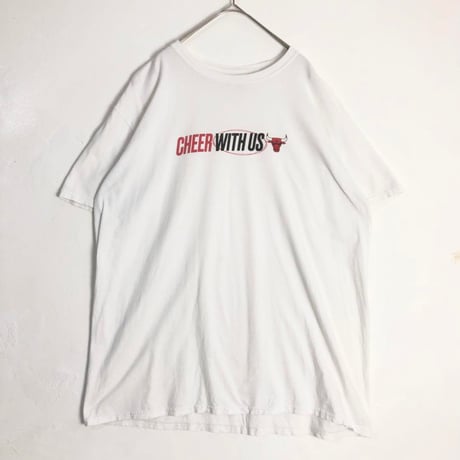 NBA シカゴ　ブルズ　バスケ　ビッグプリント　半袖　Tシャツ　白