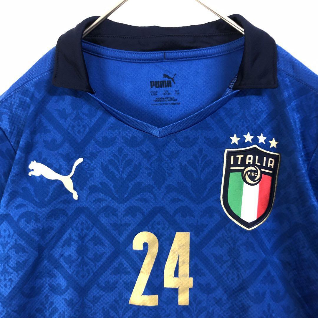 2875 イタリア　ゲームシャツ　ユニフォーム　サッカー　サイズ XL PUMA イタリア ゲームシャツ ユニフォーム サッカー 刺繍 ロゴ 青 XS