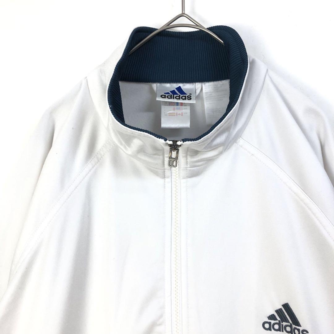 90s adidas ナイロンジャケット トラックジャージ刺繍ロゴ オフホワイト 90s adidas ナイロンジャケット トラックジャージ刺繍ロゴ オフ