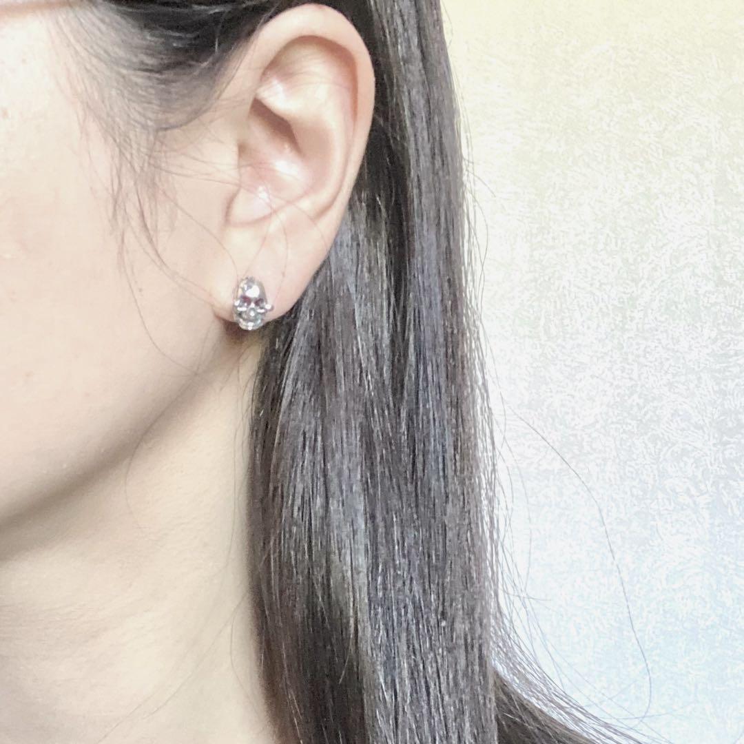 シルバー925 スカル ドクロ ピアス 刻印 両耳 布袋付 | PEACE TOWN