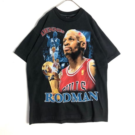 BOOTLEG　BULLS ブルズ　ロッドマン　シングルステッチ　ビッグプリント　Tシャツ　黒