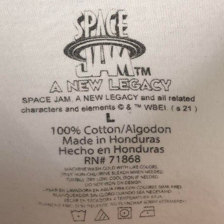 スペースジャム　ルーニーテューンズ　ビッグプリント　半袖　Tシャツ　白