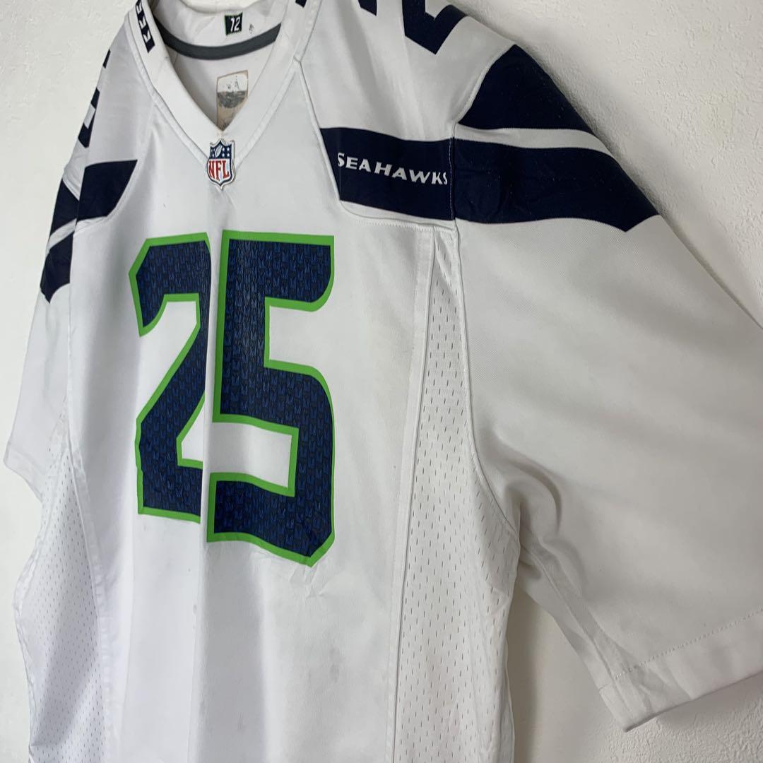 ☆ナイキ☆ＮＦＬシーホークス☆アメフトゲームシャツ☆ロゴプリント☆２ＸＬ NFL ナイキ ゲームシャツ アメフト ユニフォーム シーホークス