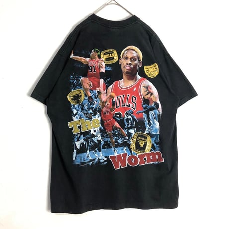 BOOTLEG　BULLS ブルズ　ロッドマン　シングルステッチ　ビッグプリント　Tシャツ　黒