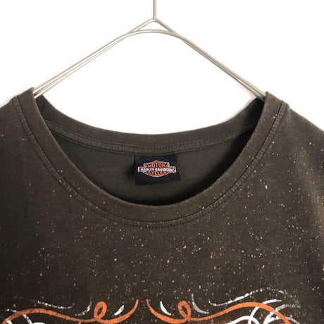 ハーレーダビッドソン　ビッグプリント　タンクトップ　Tシャツ　茶