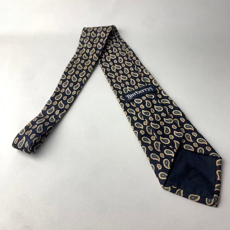 90's Burberry バーバリー　ネクタイ　総柄　シルク