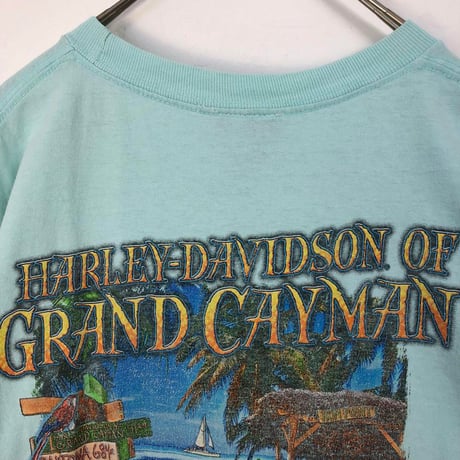 ハーレーダビッドソン　両面　ビッグロゴ　半袖　Tシャツ　水色