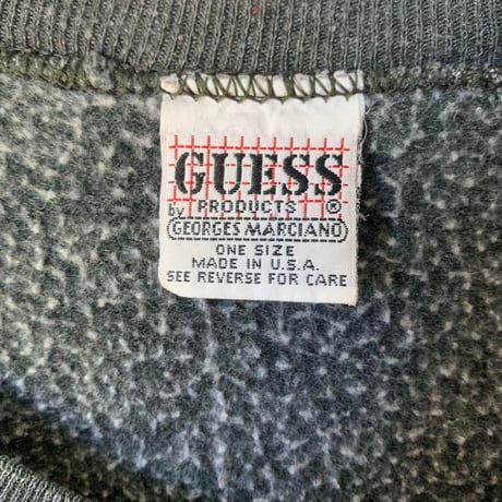 GUESS ゲス　刺繍　ビッグロゴ　スウェット　トレーナー　グレー