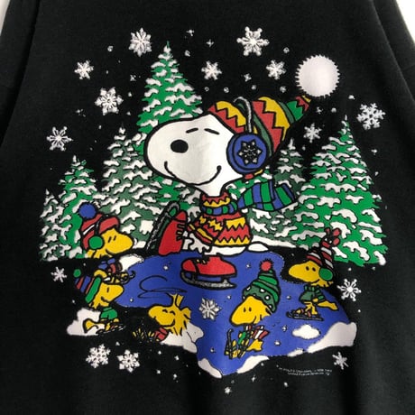 90s TULTEX　スヌーピー　ビッグロゴ　スウェット　黒