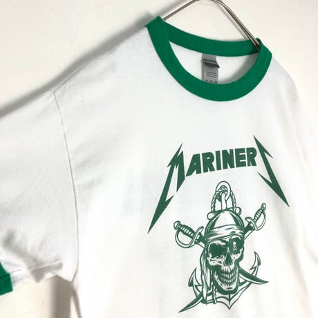 MARINER　スカル　海賊　メタリカ　モデリング　リンガーT　Tシャツ　半袖
