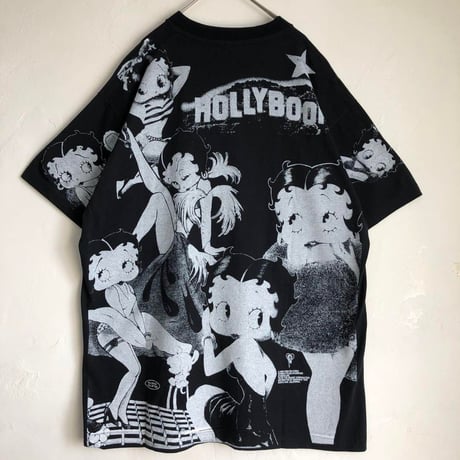 BOOTLEG Betty Boop ベティーブープ　シングルステッチ　ビッグプリント　半袖　Tシャツ　総柄