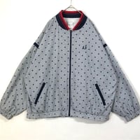 フレッドペリー　トラック　ジャケット　野球　総柄　刺繍　ロゴ　紺