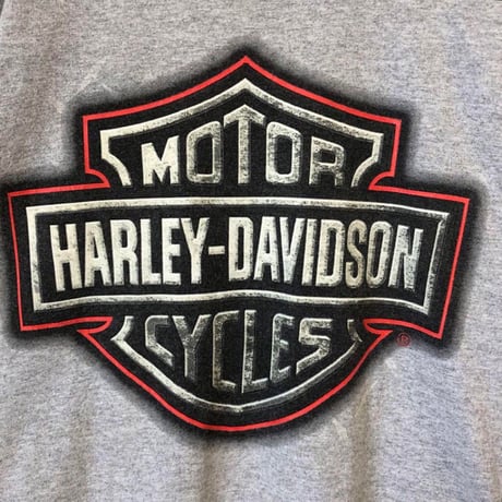 ハーレーダビッドソン　両面　プリント　ロゴ　半袖　Tシャツ　グレー