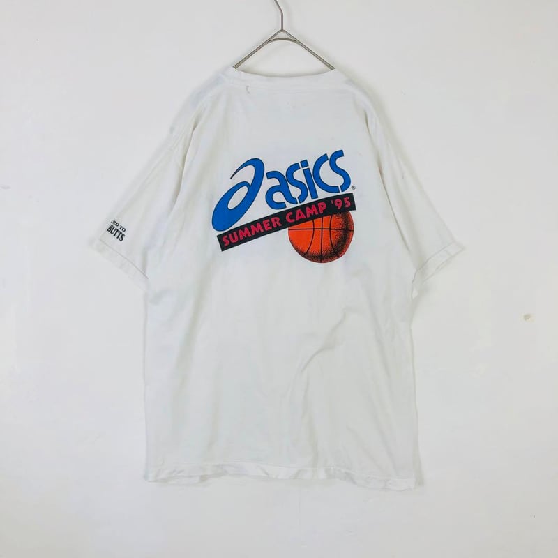 90s シングルステッチ アシックス バスケ ロゴ Tシャツ 白 | PEACE TOWN