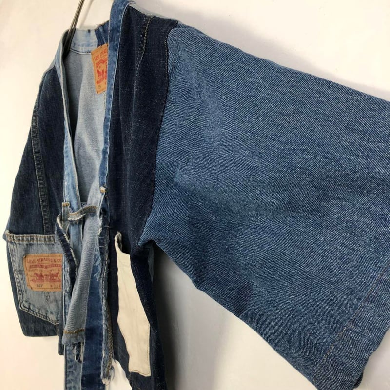 リーバイス デニム リメイク 再構築 ジャケット ロゴ パッチワーク