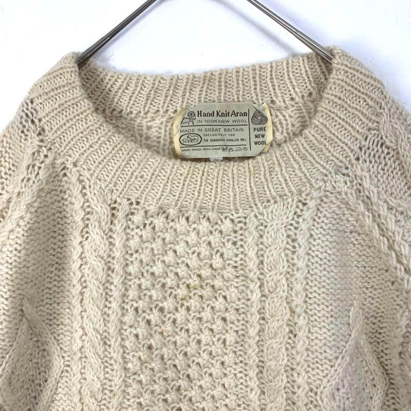 希少✨ ヤク毛 100% アラン編み フィッシャーマンニット 茶 希少✨ ヤク毛 100% アラン編み フィッシャーマンニット 茶 英国製