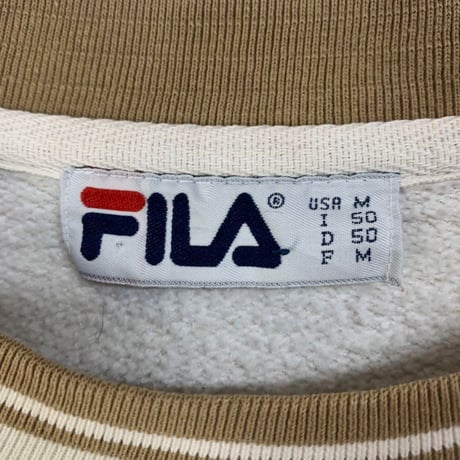 FILA  フィラ　スウェット　刺繍　ビッグロゴ　トレーナー　ベージュ